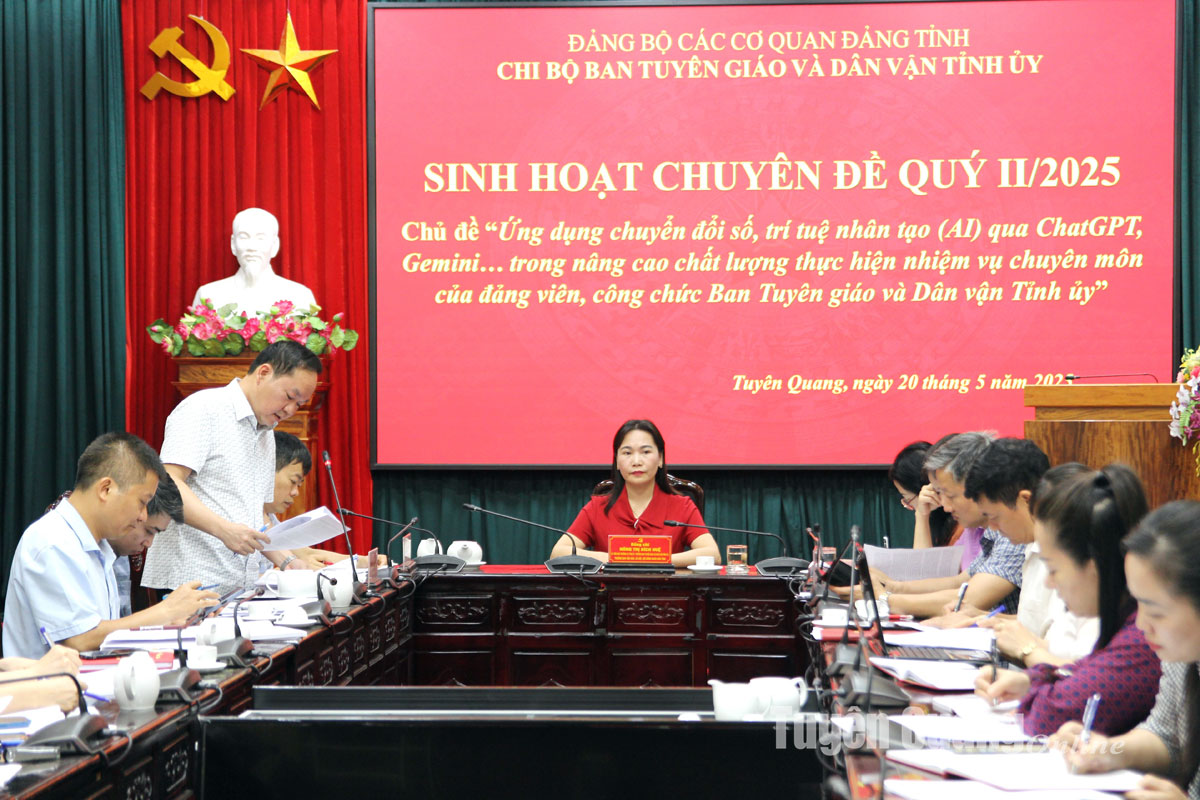 Ban Tuyên giáo và Dân vận Tỉnh ủy tổ chức sinh hoạt chuyên đề quý II-2025
